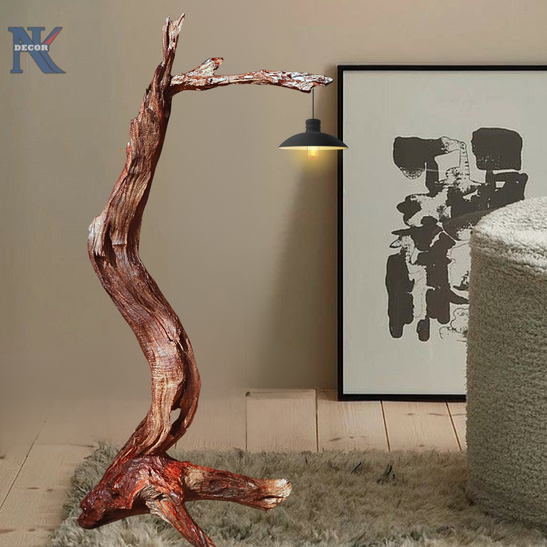 Trụ Đèn Decor Gỗ Lũa NKD01