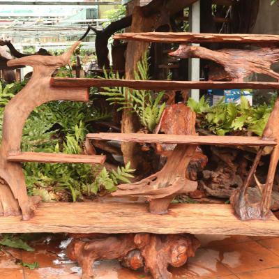 Kệ gỗ lũa decor NKD01